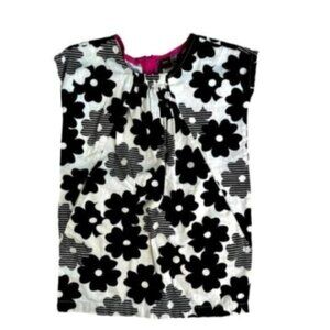 Tea Collection | Black & White Flower Toddler Girl Shift Dress Size 4T